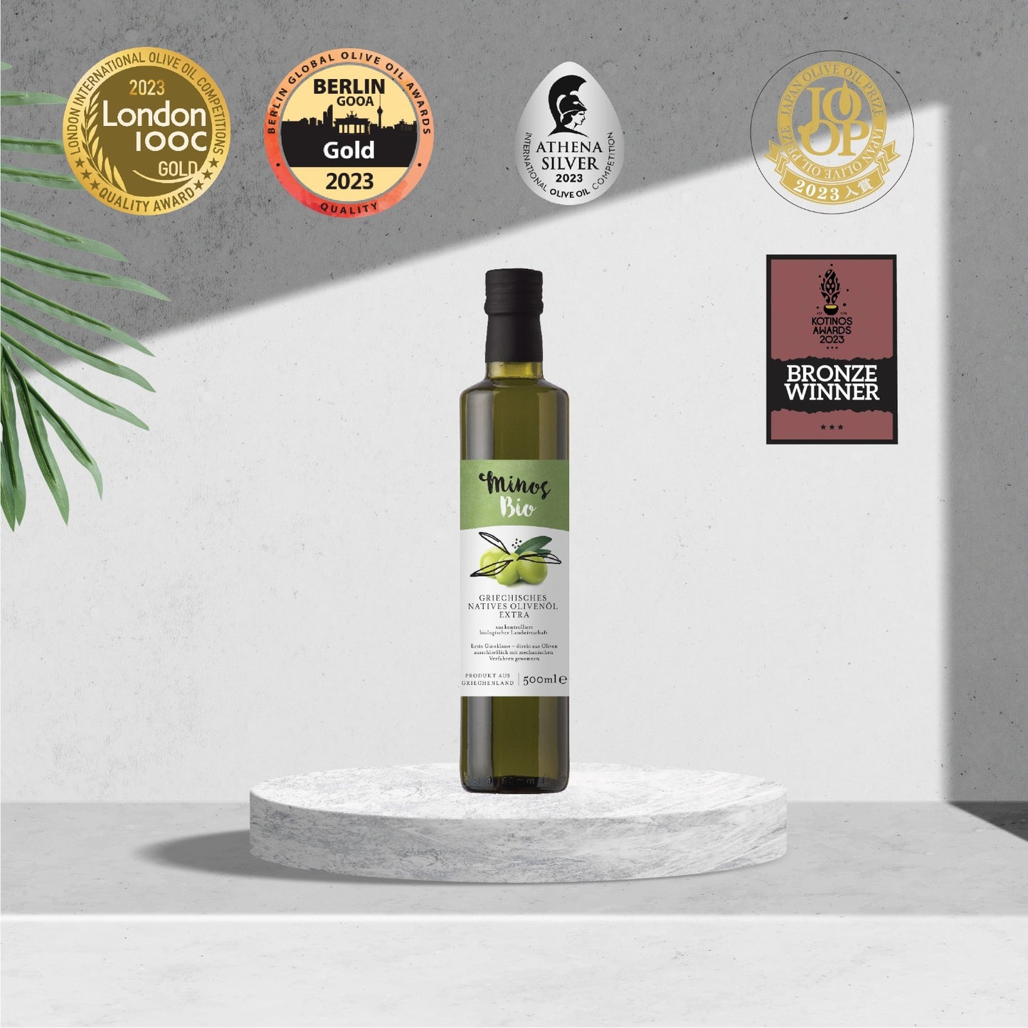 Set of 4 BIO Minos Extra Virgin Olive Oil 500ml