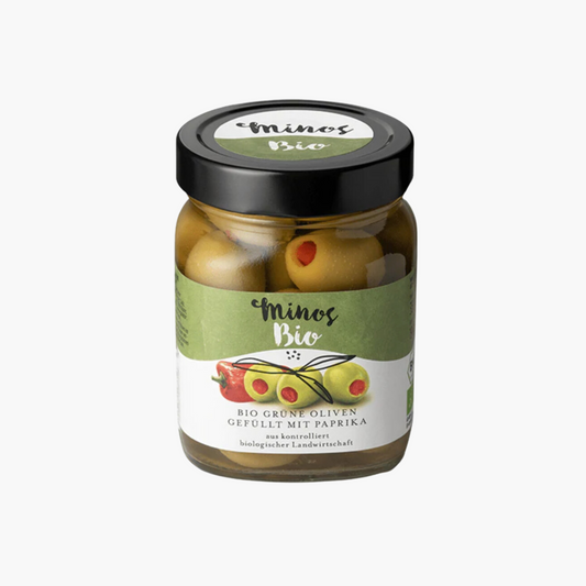 BIO Grüne Oliven mit Paprika 370ml