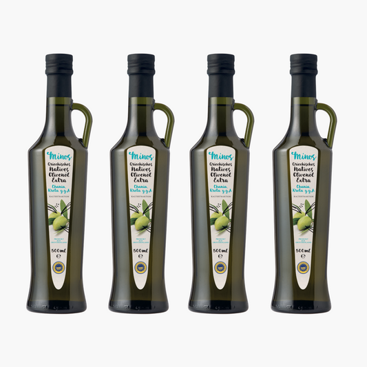 Set of 4 Minos Extra Virgin Olive Oil 500ml 