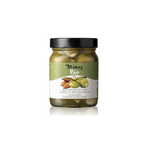 BIO Grüne Oliven mit Mandeln 370ml