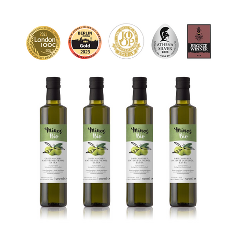 4er Set BIO Minos Natives Olivenöl Extra 500ml