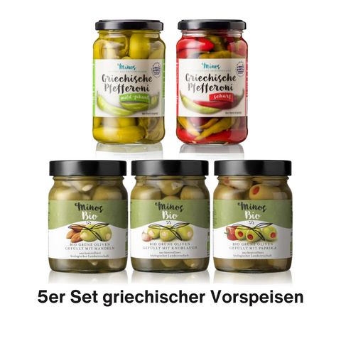 5er Set griechischer Vorspeisen - Authentische mediterrane Delikatessen