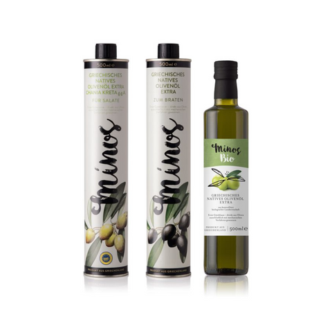 Exklusives Genießer-Set: Minos Olivenöl und handverlesene Oliven