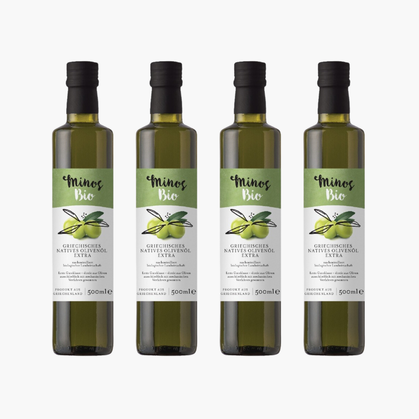 Set of 4 BIO Minos Extra Virgin Olive Oil 500ml