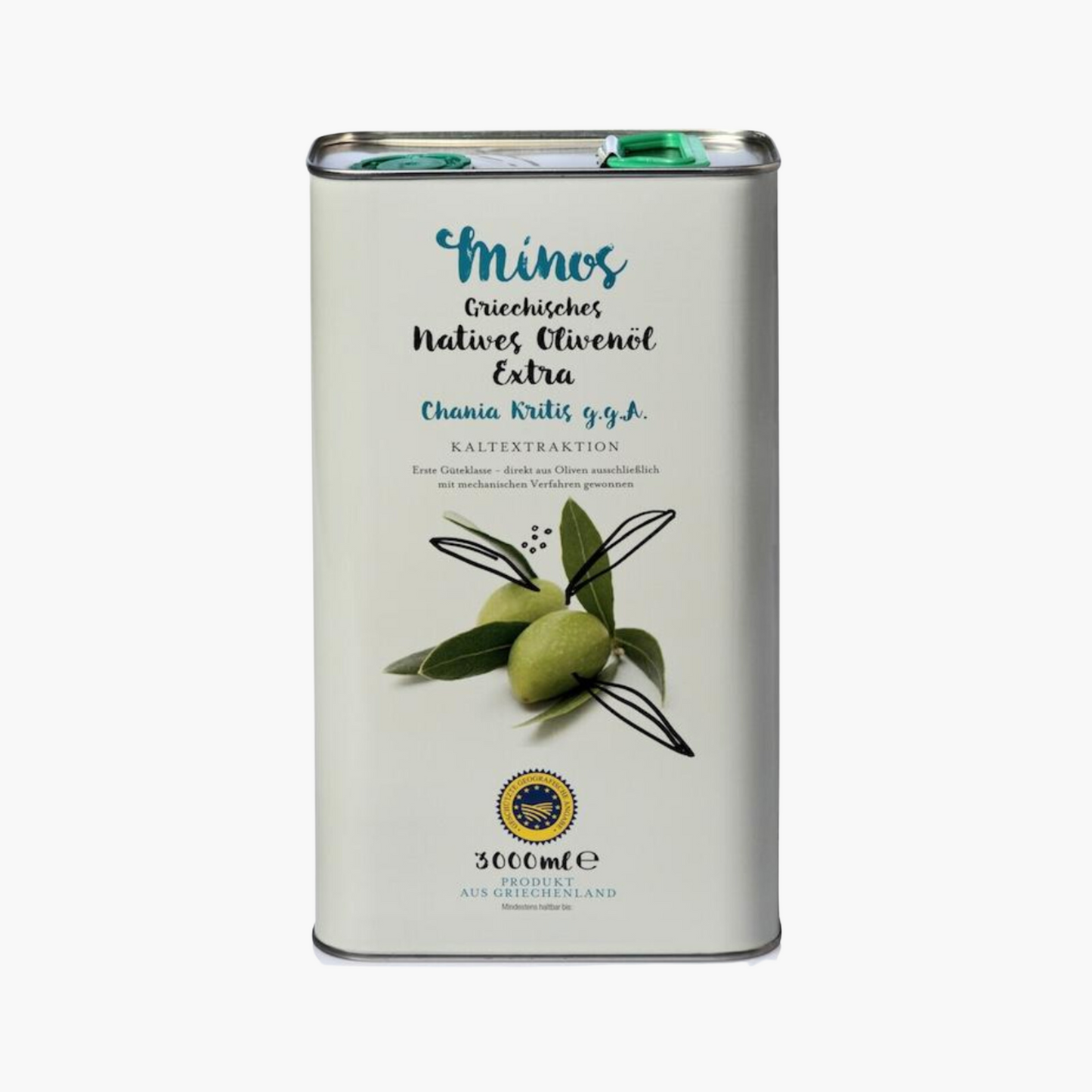 Minos extra virgin olive oil 3 liter canister 
