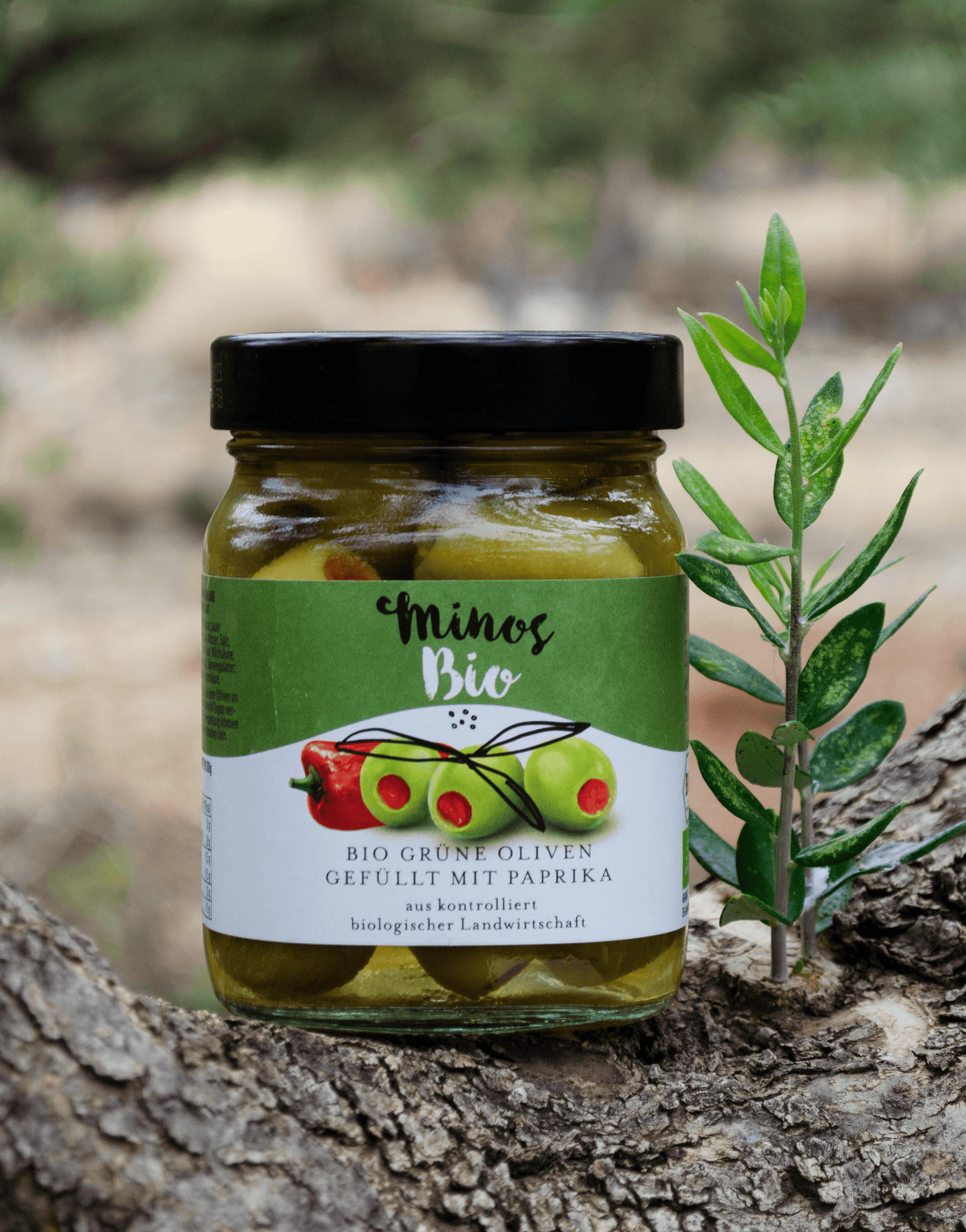 BIO Grüne Oliven mit Paprika 370ml